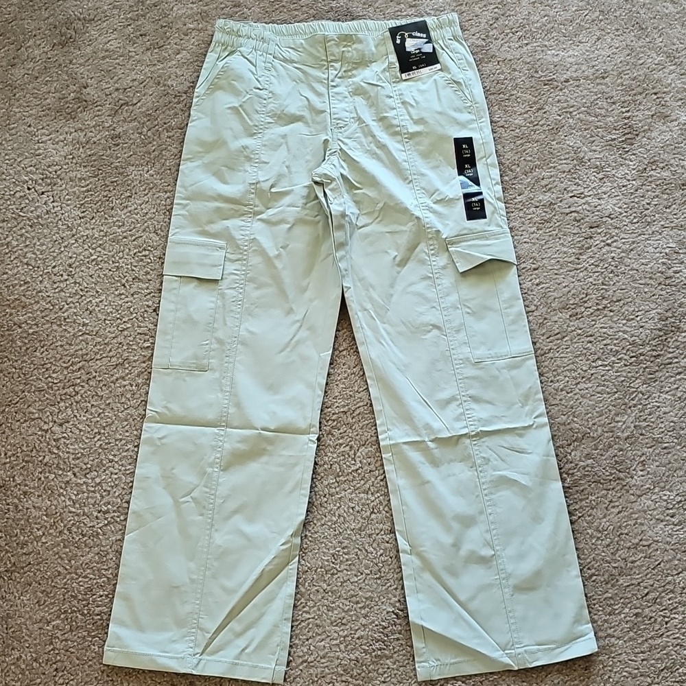 Art Class Girls' Straight Leg Cargo Pants - Green- Size Medium 8